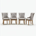 Dining Chair Set Upholstered Fabric 50x60x85 cm - Light Grey - Classic Design