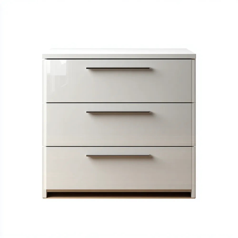 White Chest of Drawers 80x40x70 cm - High Gloss Finish, Modern Style